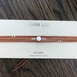 New Auth Chan Luu White Pearl Saddle Leather Tie N